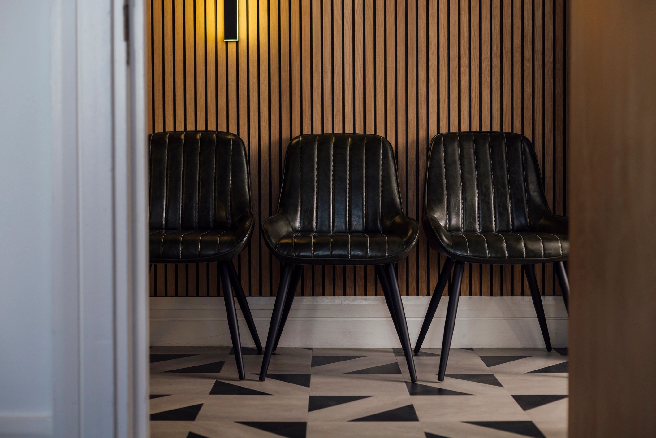 Waiting area with custom seating