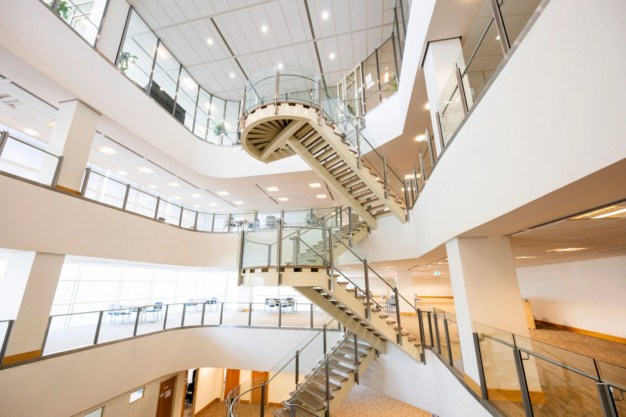 Modern architectural interior with strong geometric lines